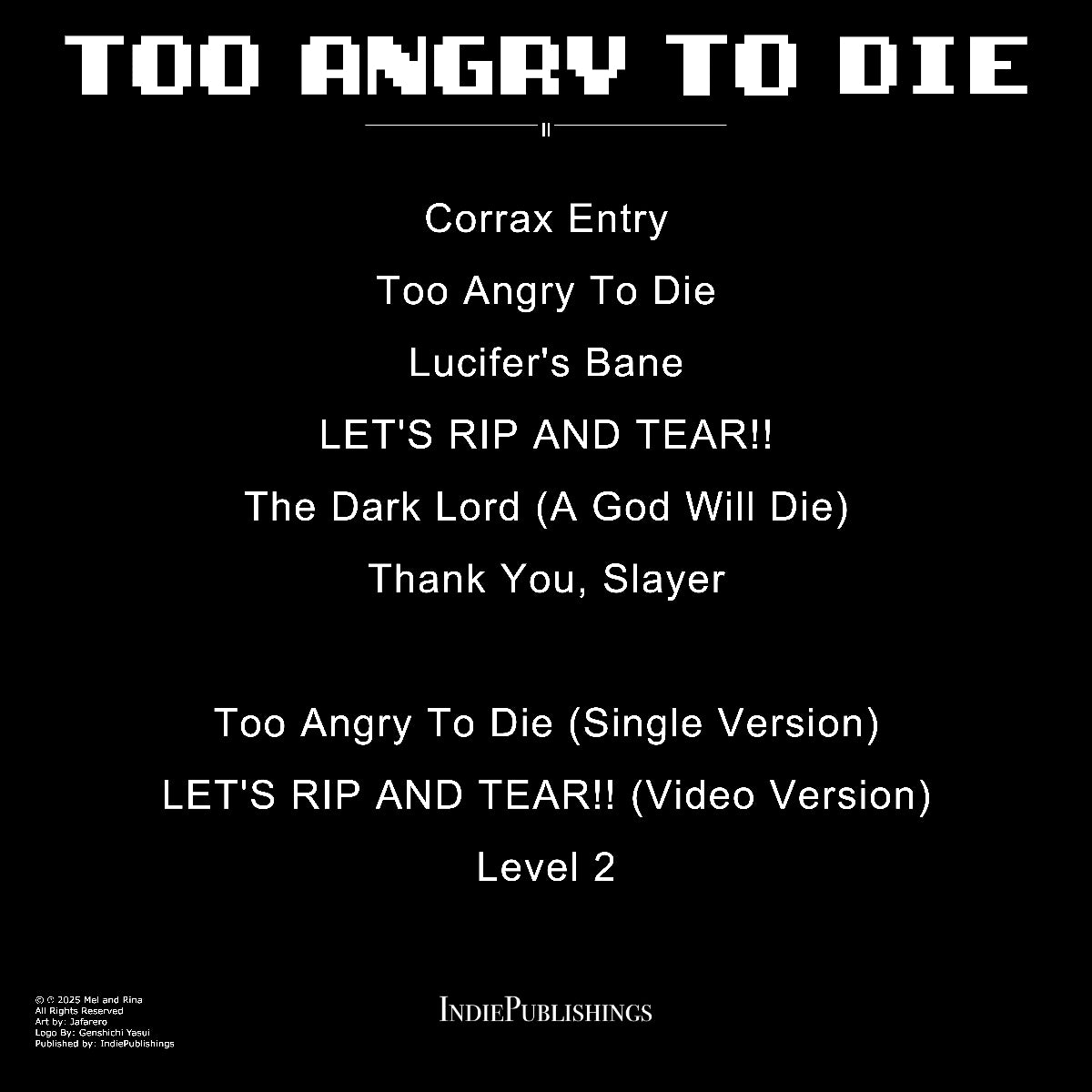 Vinyl Album - TOO ANGRY TO DIE